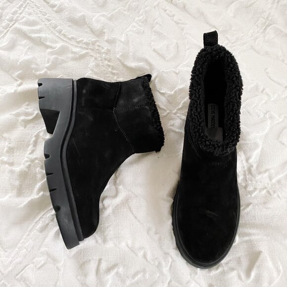 Steve Madden Hatcher Black Suede Boots Size 10 New - Picture 3 of 8